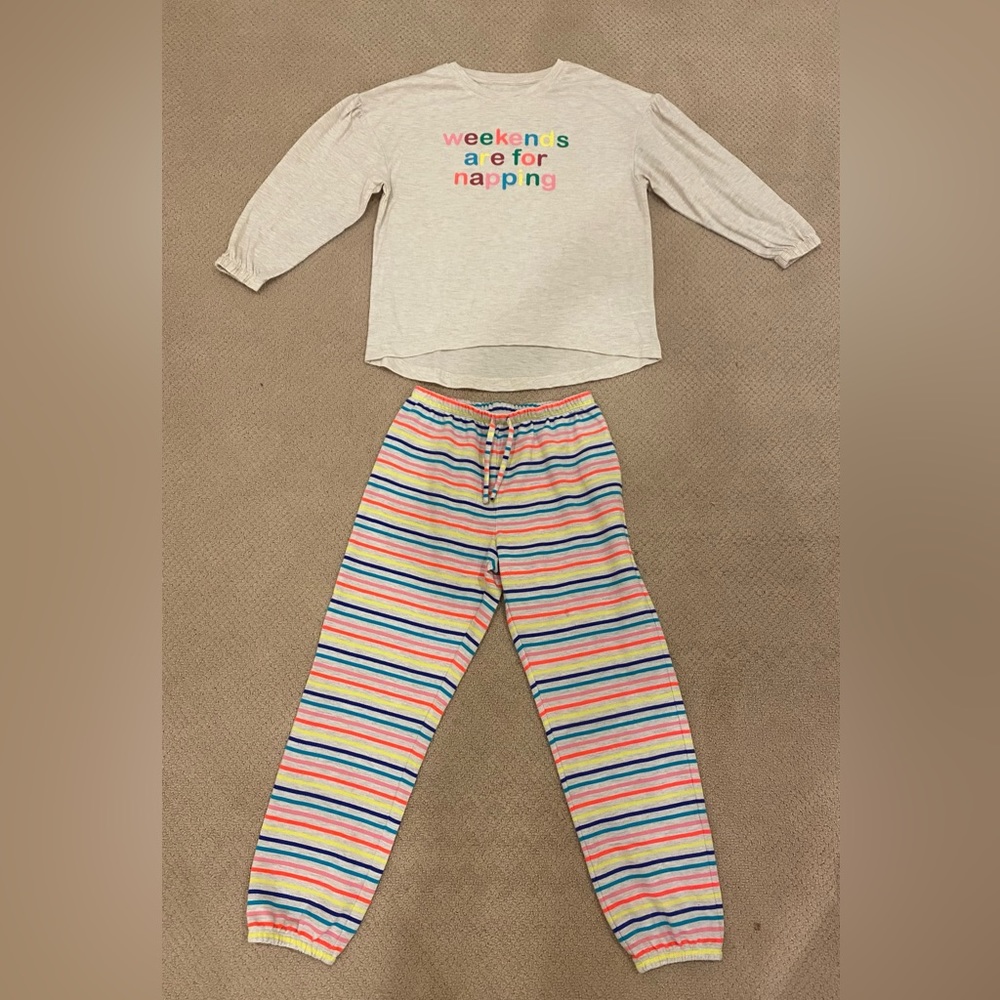 NWOT GAP KIDS GIRLS LOOSE FIT POLYESTER PAJAMA SET SIZE 10